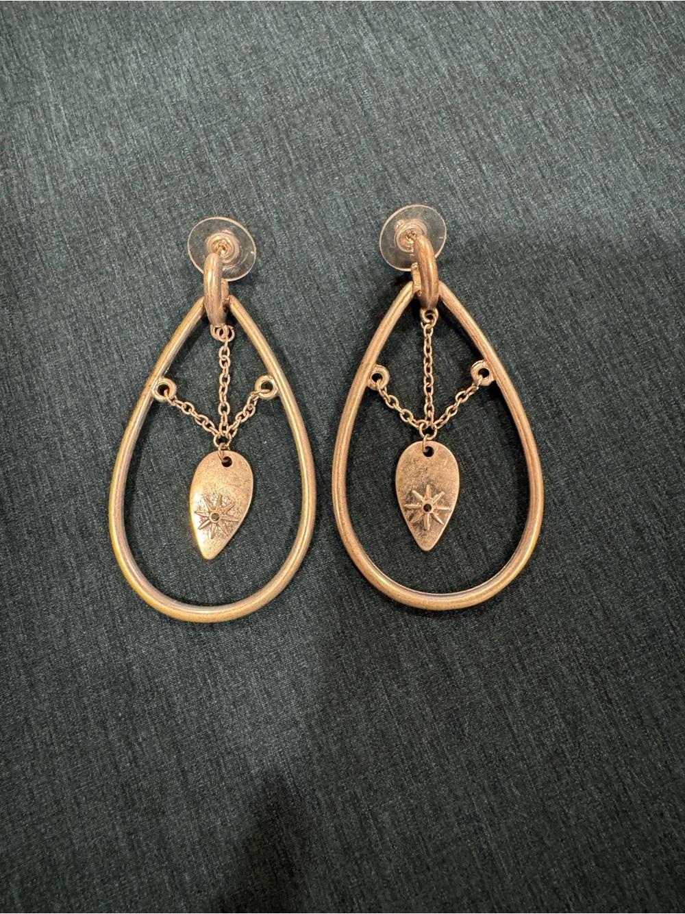 Women’s Silver Teardrop Star Charm Earrings